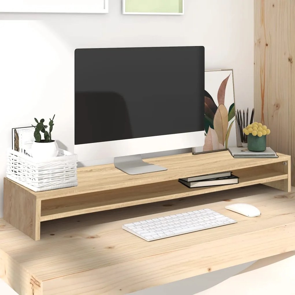 Suporte para monitor 100x24x13cm deriv. madeira carvalho sonoma
