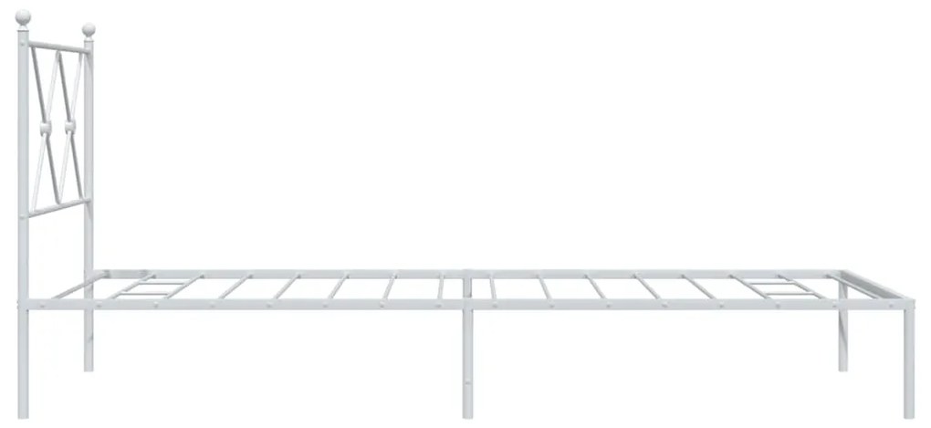 Estrutura de cama com cabeceira 90x200 cm metal branco