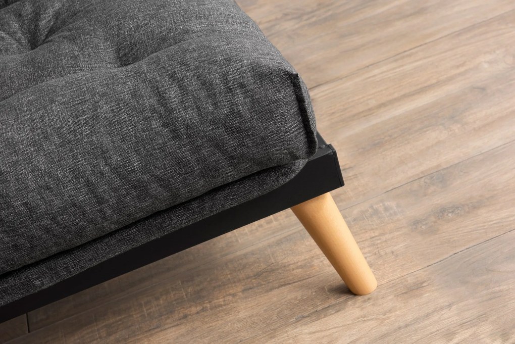 Sofá-cama de 3 Lugares Saki – Cinzento Escuro – 185x92x82 cm