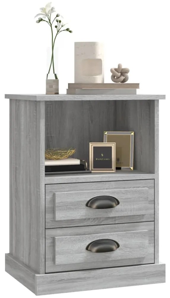 Mesa de cabeceira 43x36x60 cm cinzento sonoma