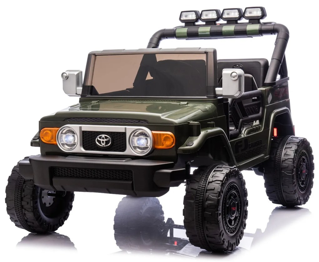 Carro elétrico para crianças Toyota FJ Cruiser XXL 24V 4x4, licença oficial (dois lugares), bateria de lítio portátil, chassis alto, suspensão traseir