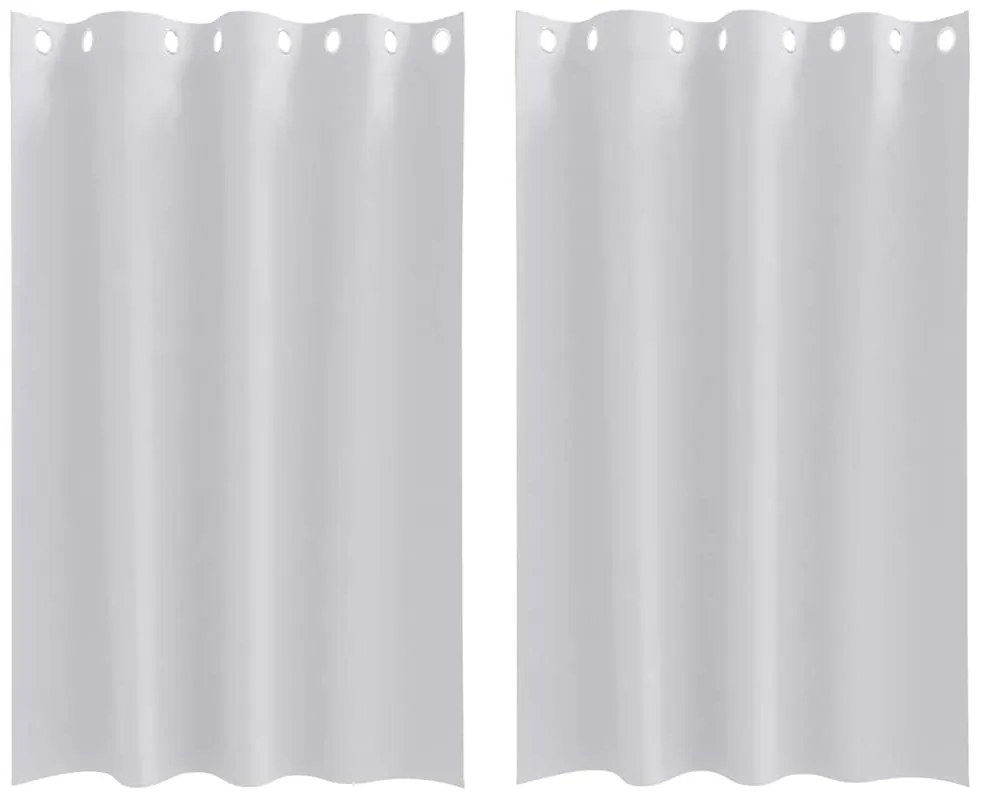 Cortinas com cortinas 2 pcs Cinza Claro 175 x 140 cm Poliéster