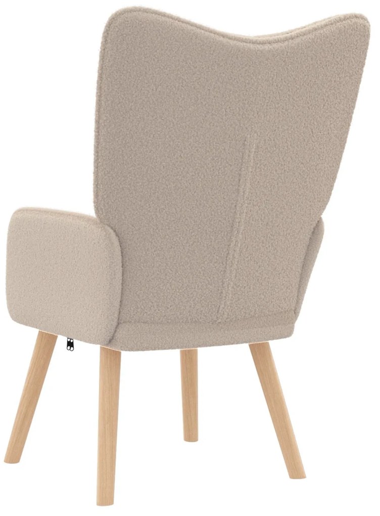 Poltrona Relaxante vidaXL em Tecido Semelhante a Lã Curly Cinza Claro
