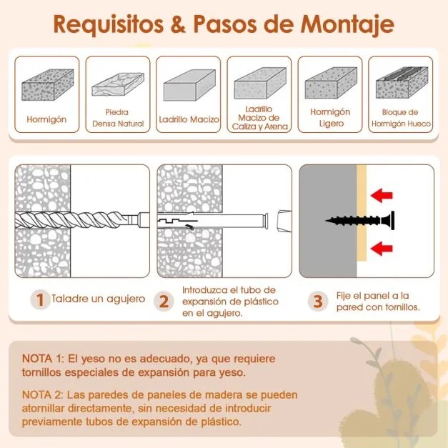 Conjunto de móveis de parede para gatos com 6 peças, rede, ponte em forma de árvore com 2 níveis e postes para arranhar natural