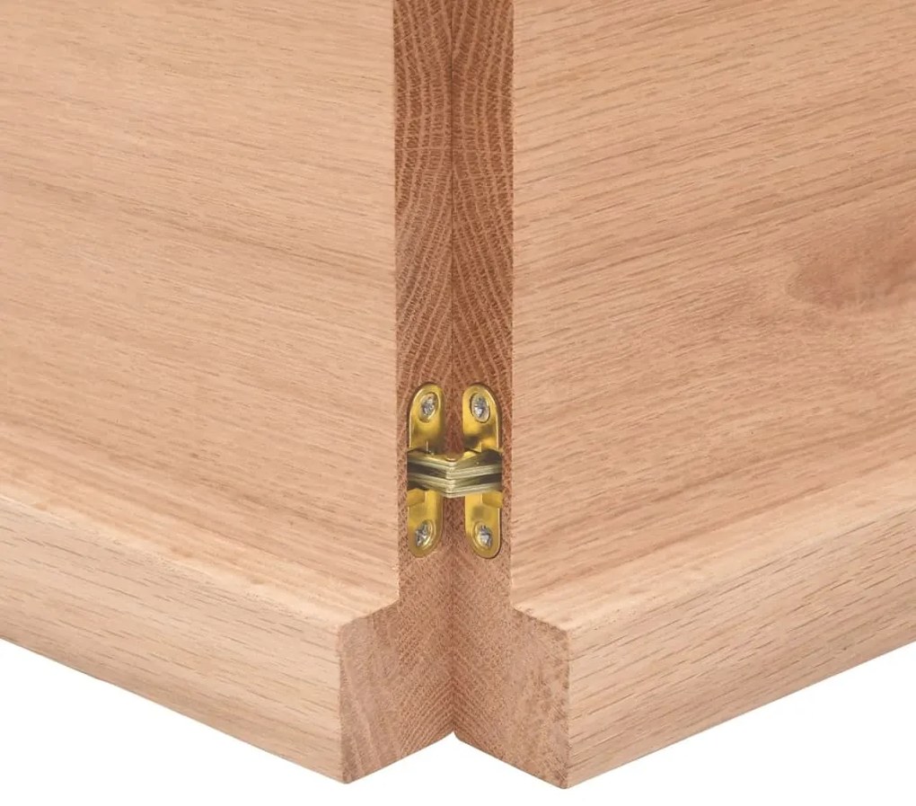 Tampo de mesa 140x60x(2-4) cm carvalho tratado castanho-claro
