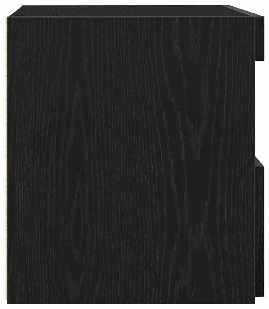 Criados-mudos vidaXL com luzes LED 2 pcs Carvalho Preto 50x40x45 cm