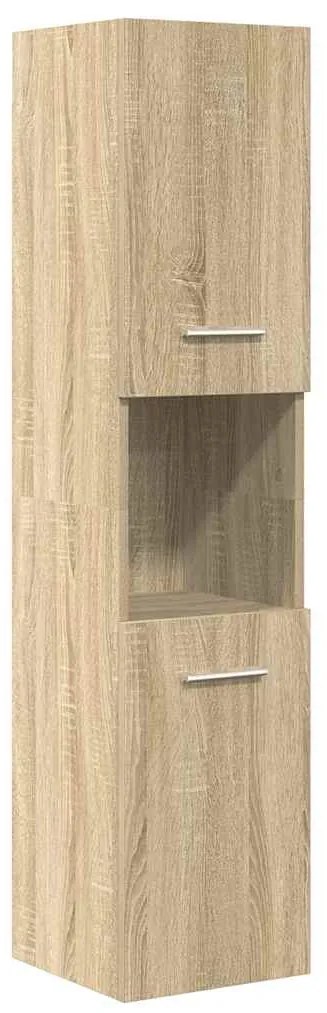 4 pcs conj. móveis casa banho derivados madeira carvalho sonoma