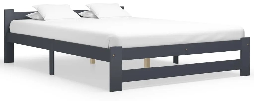 vidaXL Estrutura de cama 180x200 cm pinho maciço cinzento-escuro
