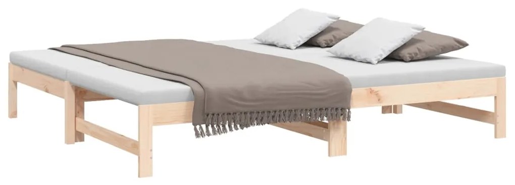 Estrutura sofá-cama de puxar 2x(90x190) cm pinho maciço