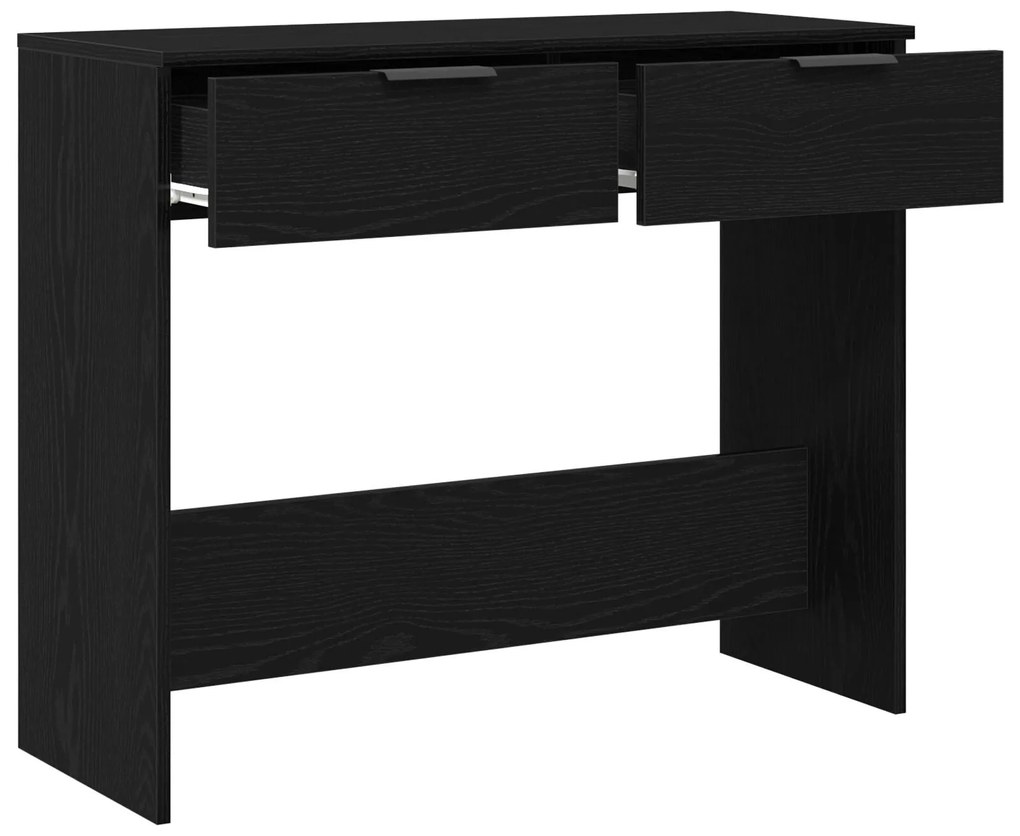 Mesa de Console vidaXL Preto Carvalho 90x36x75 cm Madeira de Engenhari