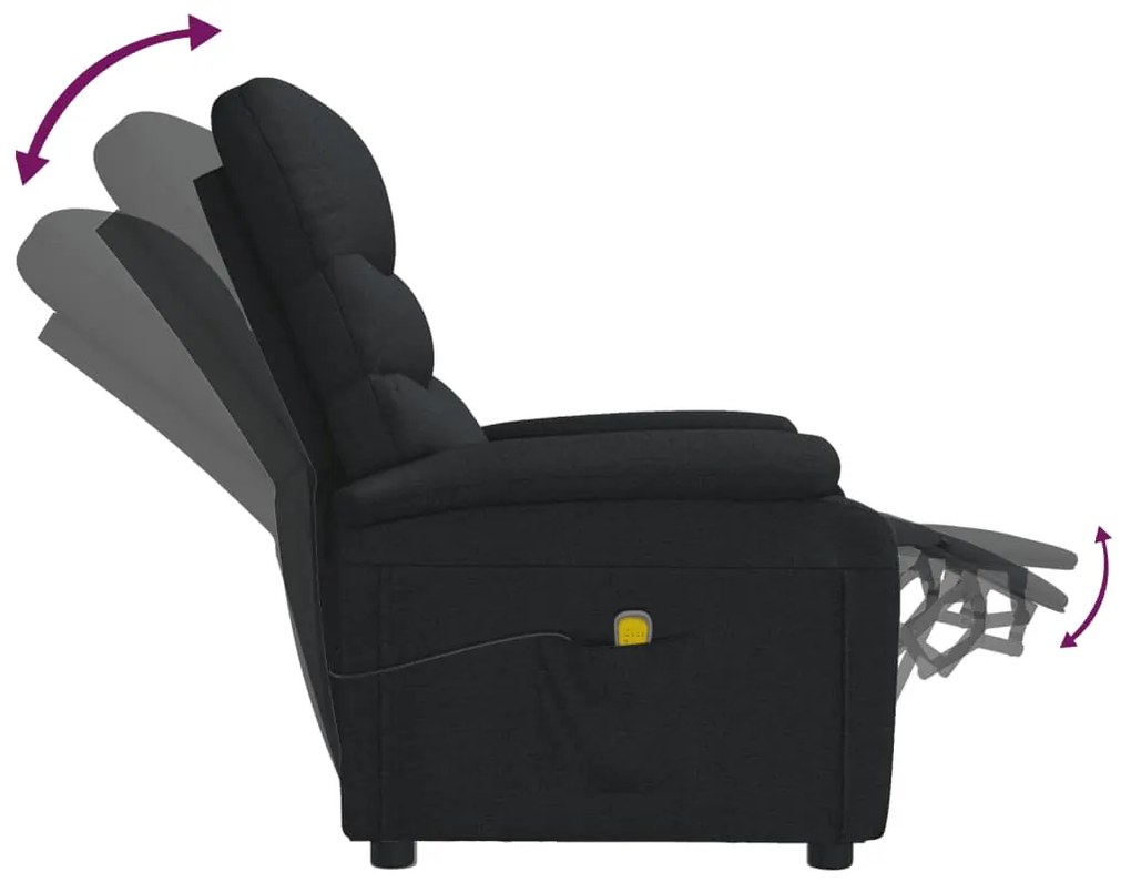 Poltrona de massagens tecido preto