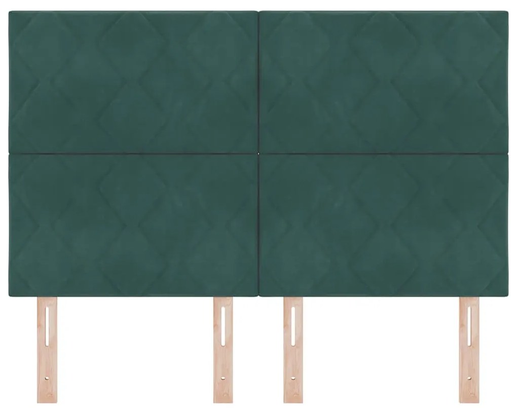 Cabeceira LED Design Blocos de Diamante Verde Escuro 144 cm