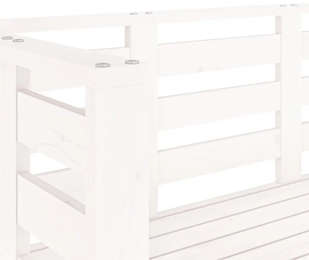 Banco de jardim 111,5x53x71 cm madeira de pinho maciça branco
