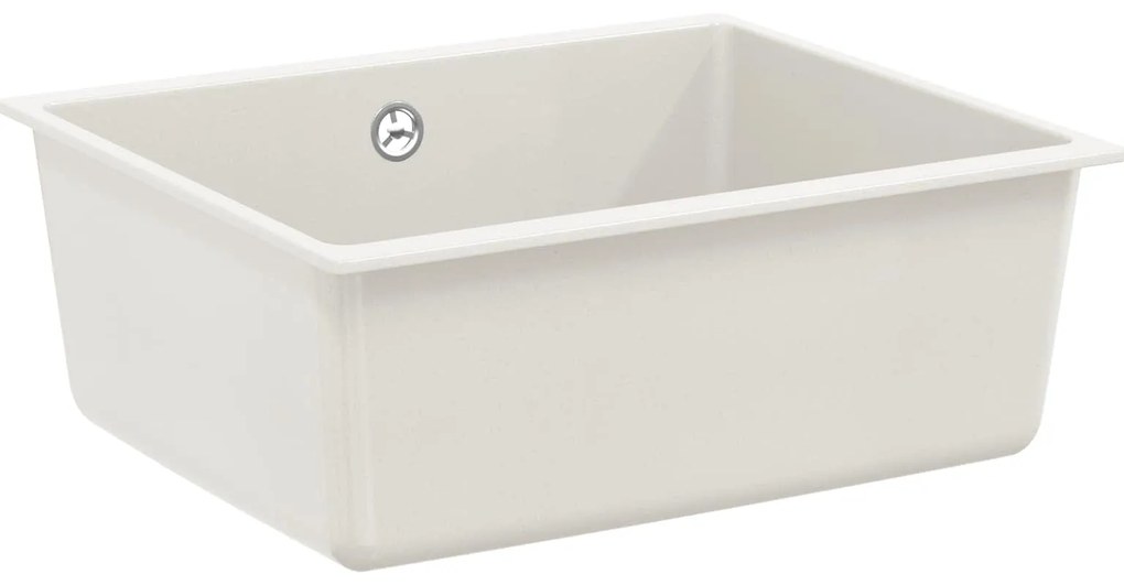 vidaXL Pia Branco 530 x 460 mm 80% Quartzo e 20% Resina