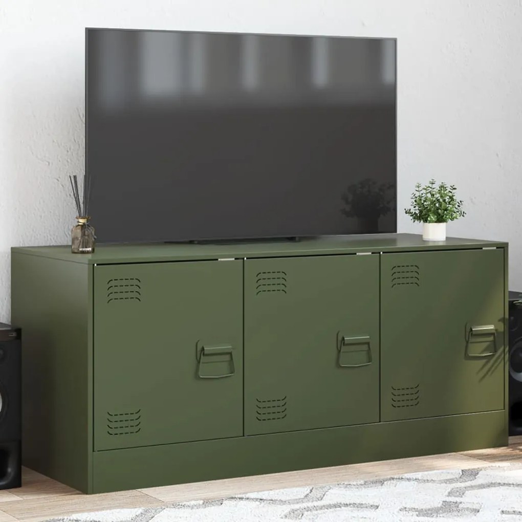 Móvel de TV 99x39x44 aço verde azeitona