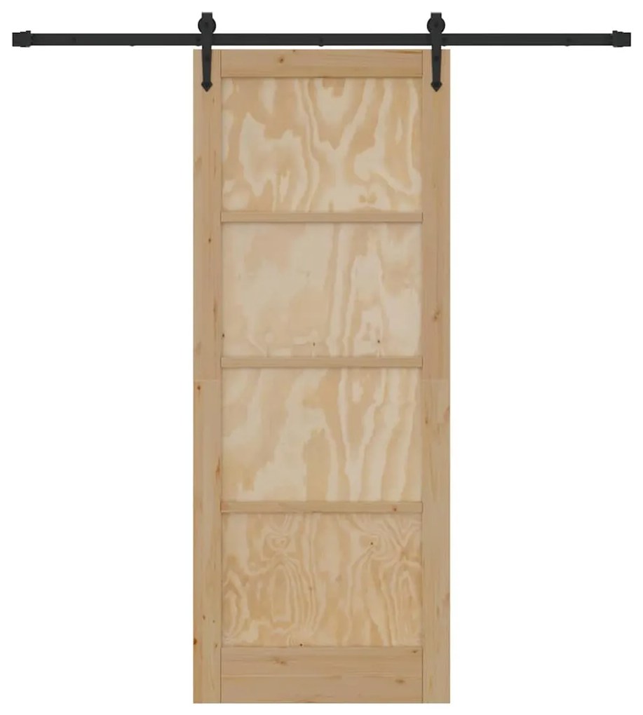 Porta Deslizante com Conjunto de Ferragens 83x211 cm Madeira Sólida de