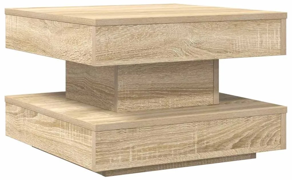 Mesa de centro rotativa a 360graus 50x50x34,5cm carvalho sonoma