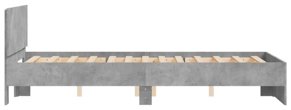 Estrutura de cama com cabeceira 120x190 cm cinzento cimento