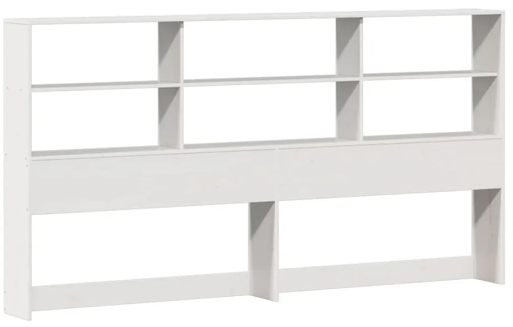 Cama com estante sem colchão 200x200 cm pinho maciço branco