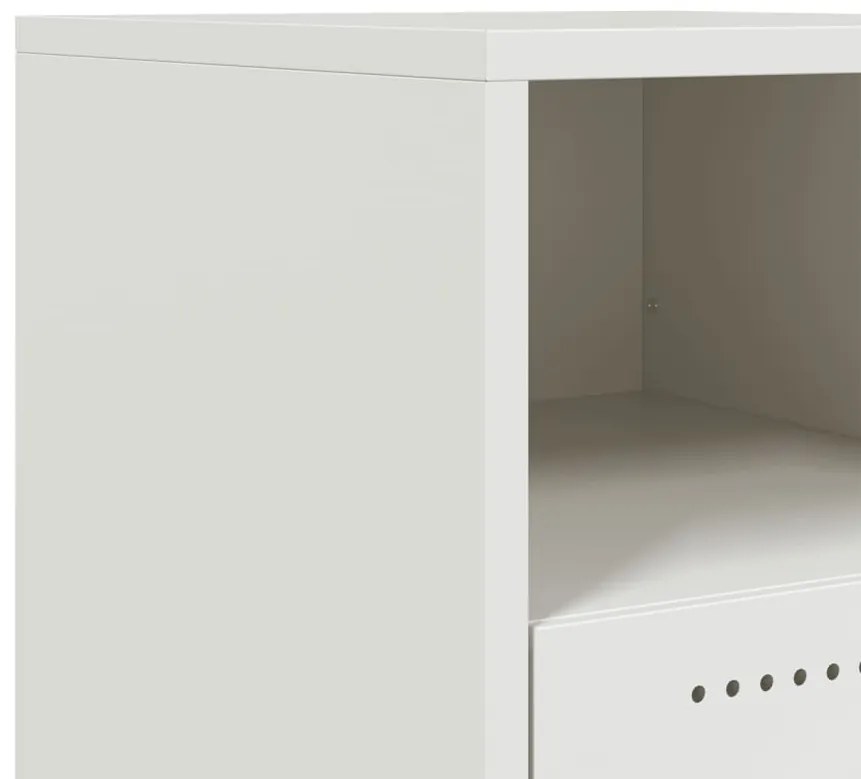 Mesas de cabeceira 2 pcs 36x39x43,5 cm aço branco
