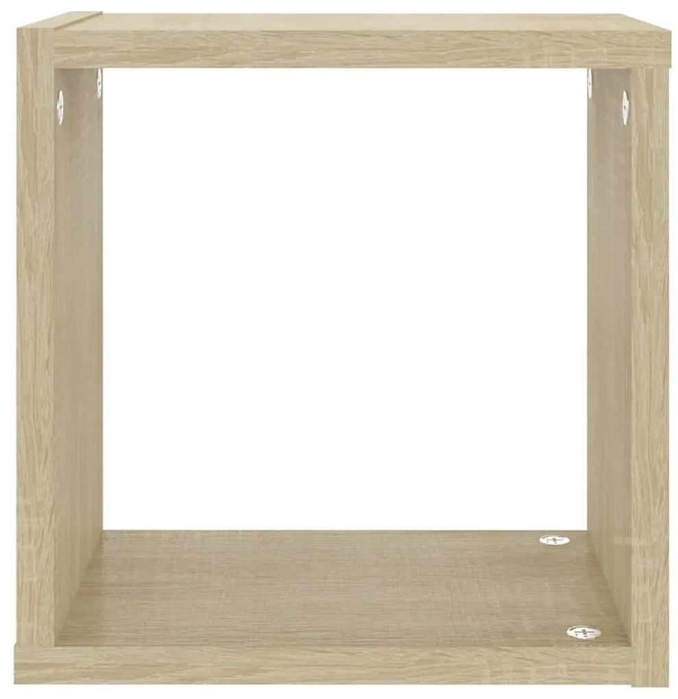 Prateleiras de parede em forma de cubo 2 pcs 26x15x26 cm sonoma