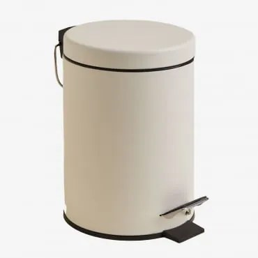 Cesto De Pedal 3l Em Ferro Eiden Beige Creme - Sklum