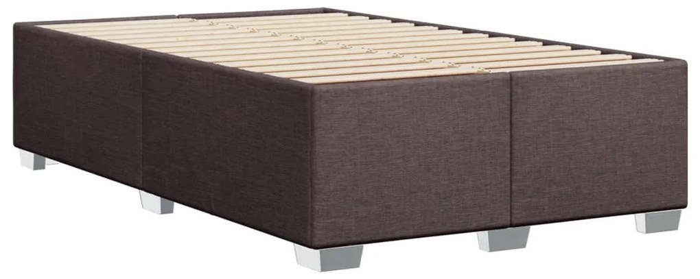 Cama boxspring com colchão 120x190 cm tecido castanho-escuro