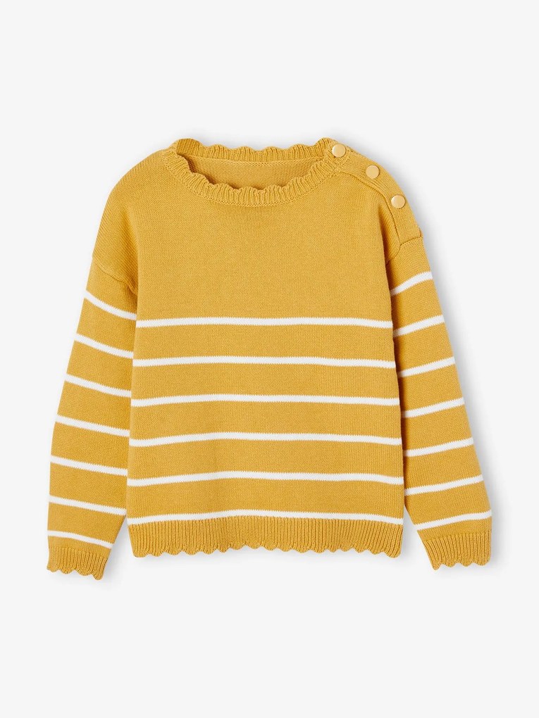 Camisola fantasia estilo marinheiro, para menina mostarda