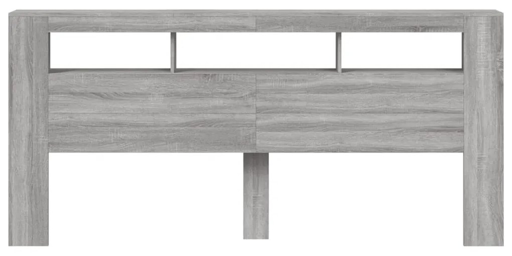 Cabeceira c/ LEDs 220x18,5x103,5 cm sonoma cinzento
