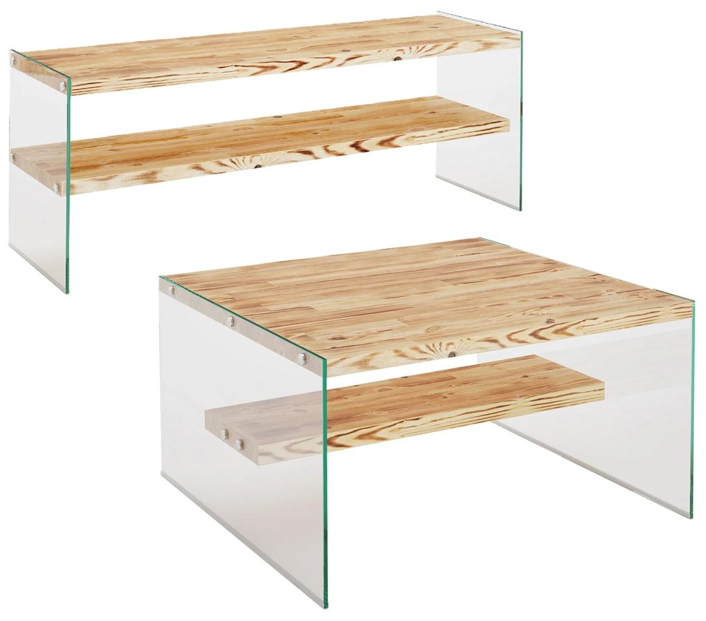Conjunto de Mobiliário de Sala de Estar Niagara – Carvalho – TV Stand