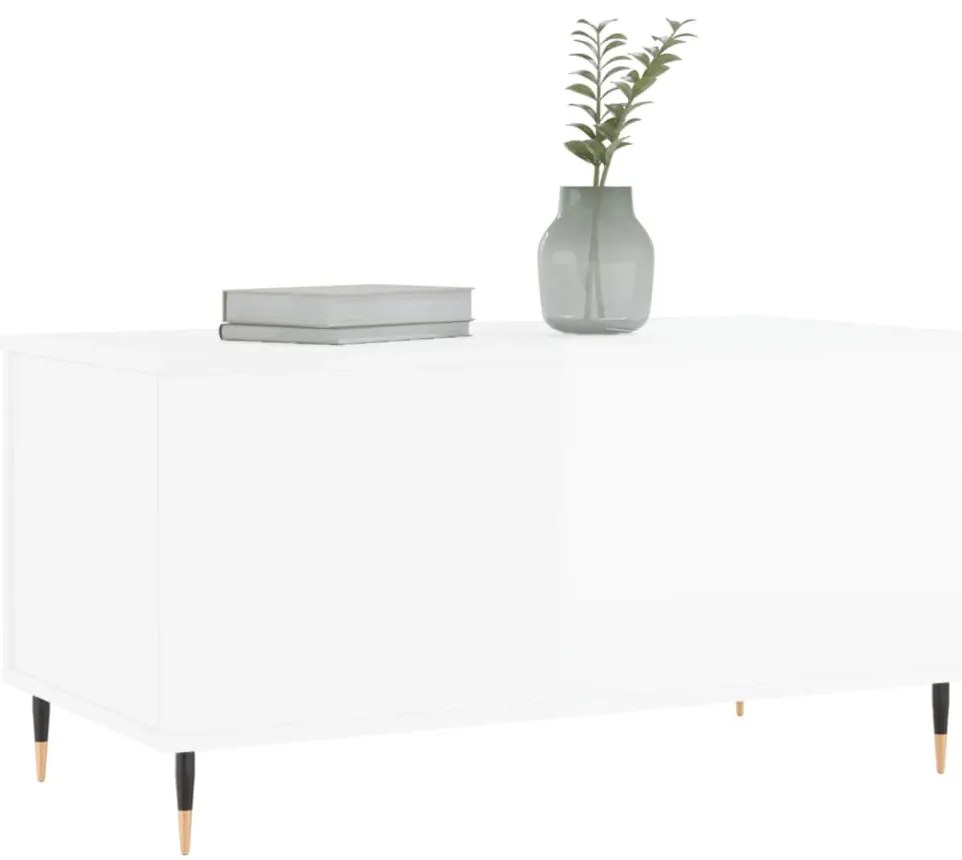 Mesa centro 90x44,5x45 cm derivados de madeira branco brilhante