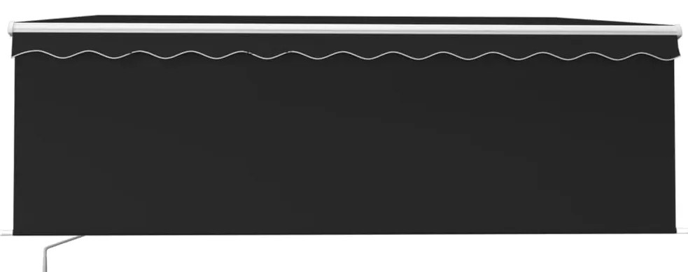 Toldo retrátil manual com estore e luzes LED 4,5x3 m antracite