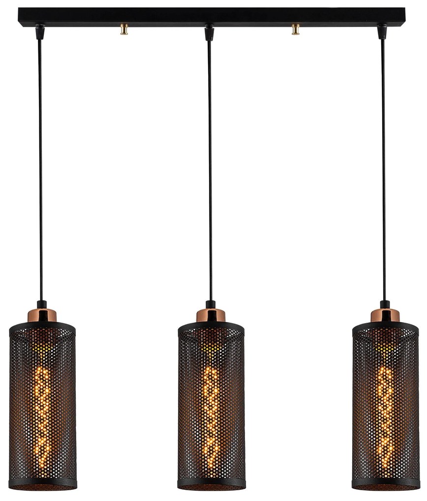 Chandelier Amasra – Preto Bronze – 60 x 10 cm