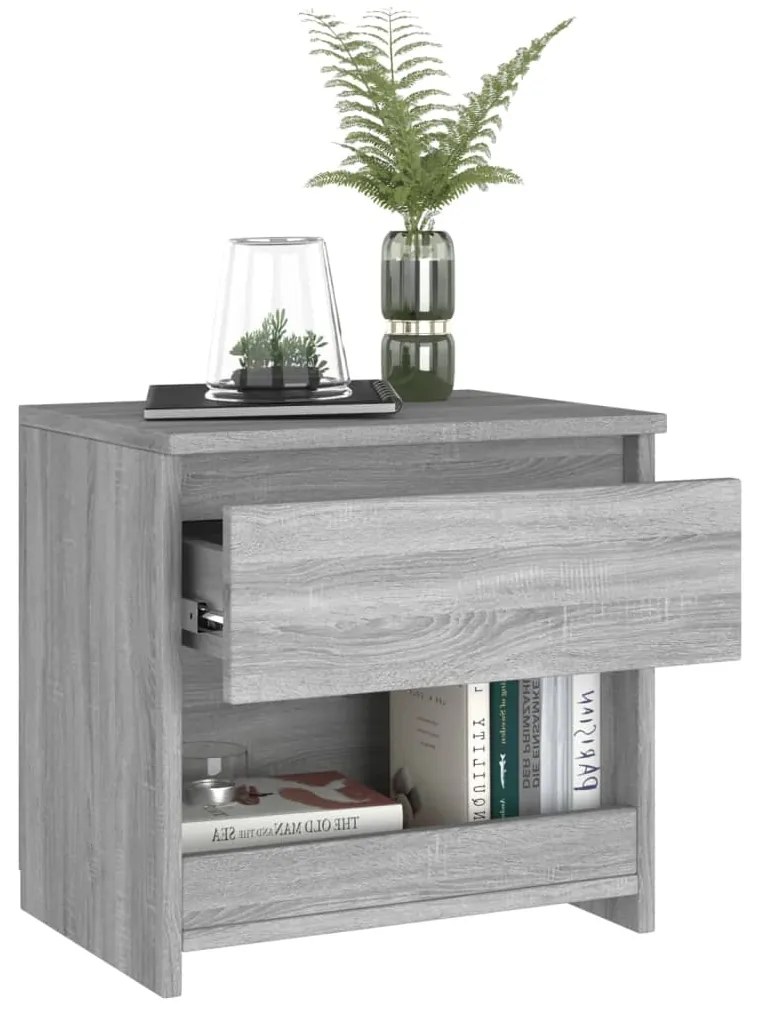 Mesa cabeceira 40x30x39 cm derivados de madeira cinzento sonoma