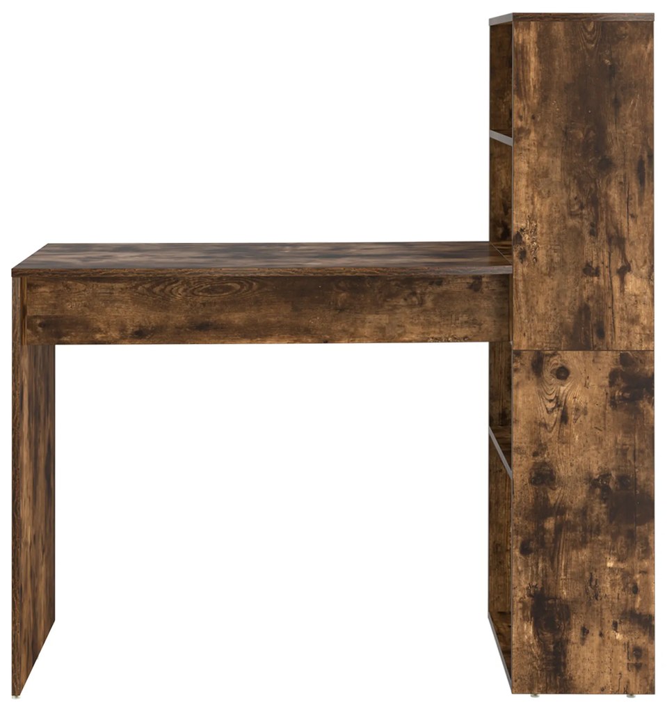 Secretária com Armazenamento Castanho Fumado 113x54x120 cm Madeira Eng