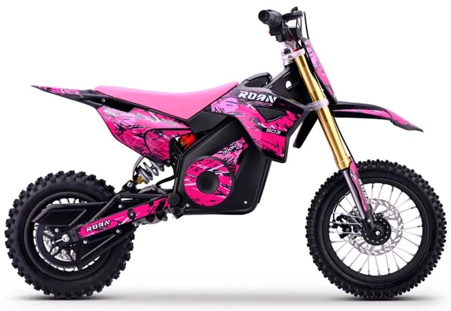 Mini moto elétrica para crianças MINICROSS 1100W Roan 903 motor eléctrico Brush 12/10" Rosa