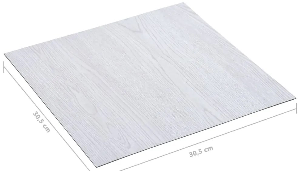 Tábuas de soalho autoadesivas 20 pcs 1,86 m² PVC branco