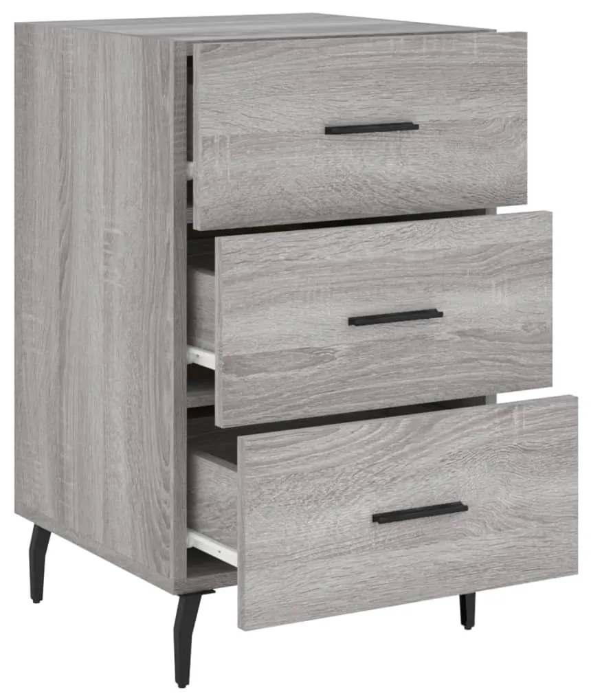 Mesa de cabeceira 40x40x66 cm derivados madeira cinzento sonoma