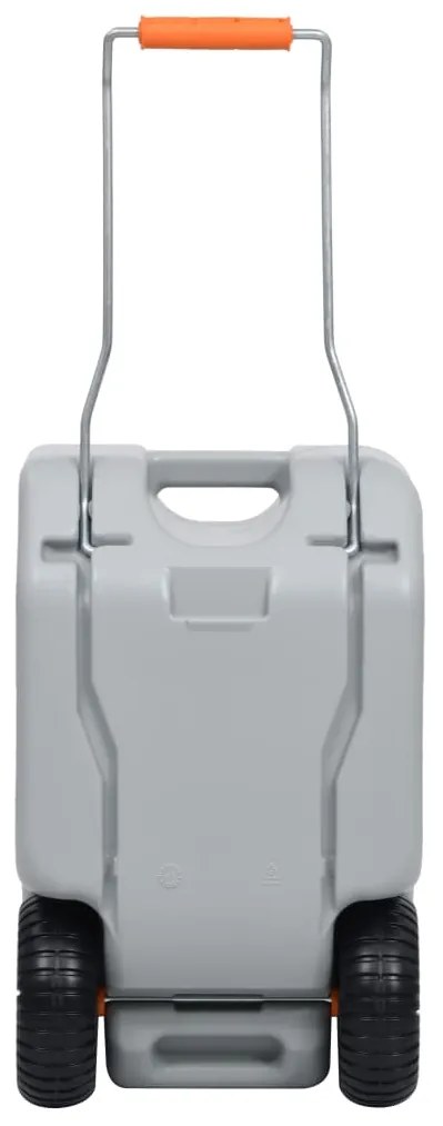 Tanque de água com rodas para campismo 25 L cinzento