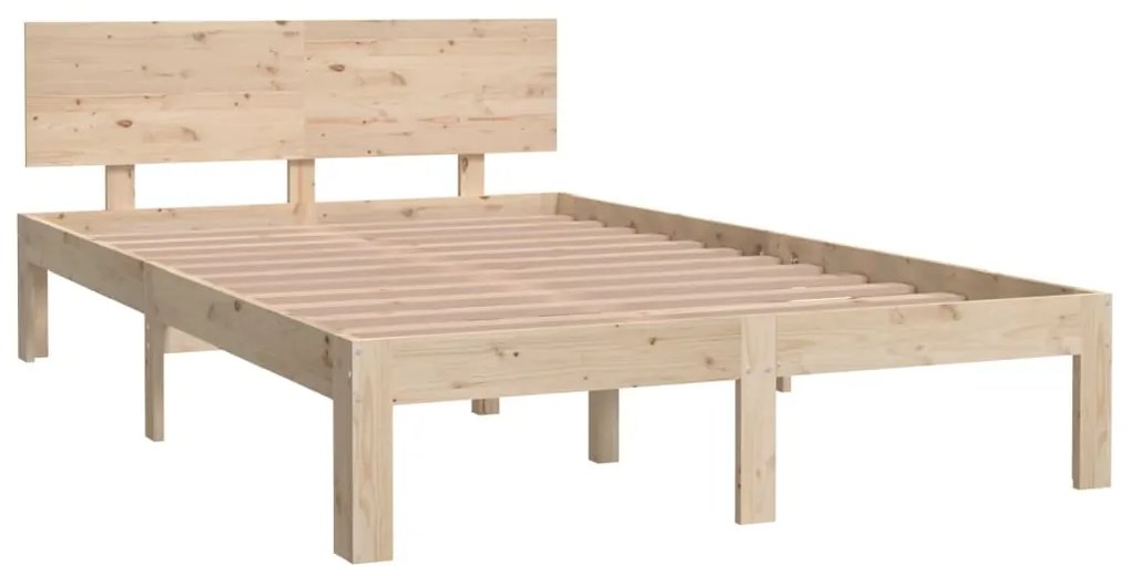Estrutura de cama 120x200 cm pinho maciço preto