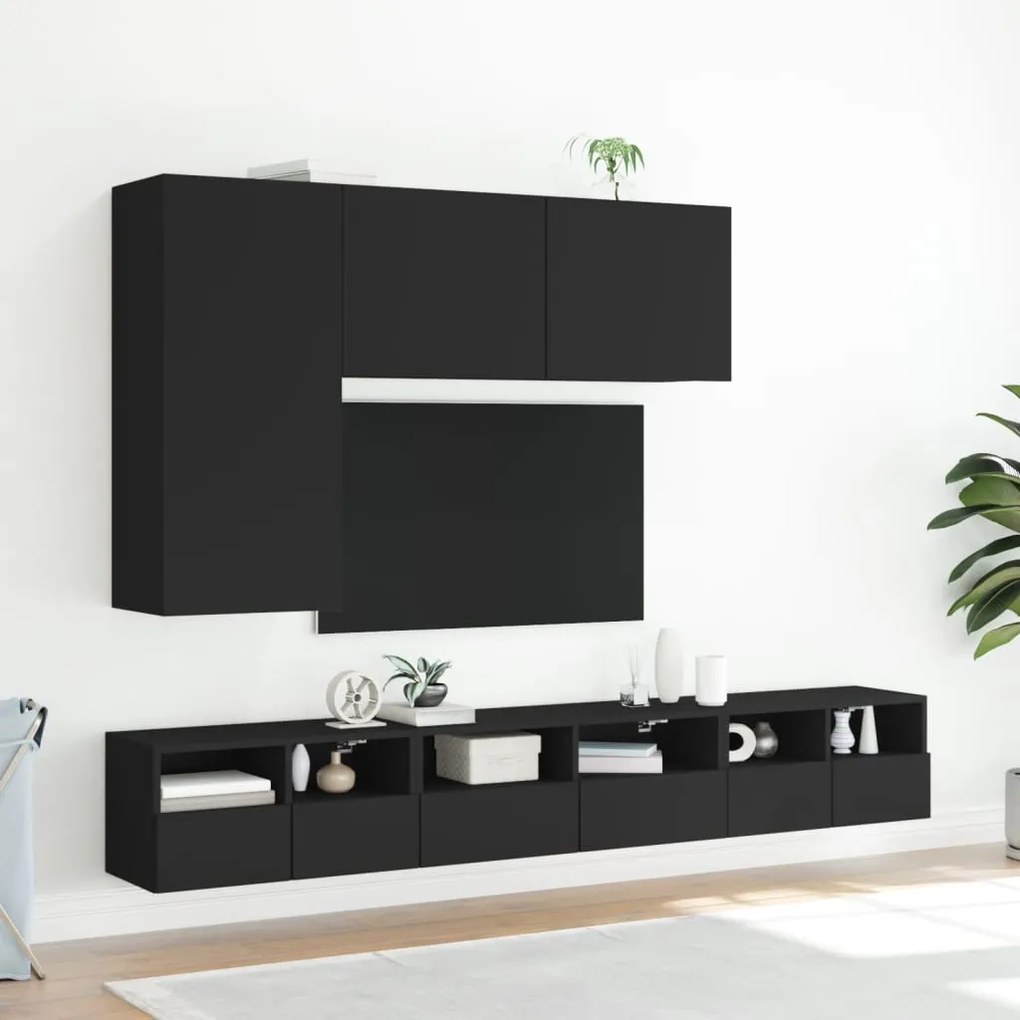 Móvel de parede para TV 100x30x41 cm preto