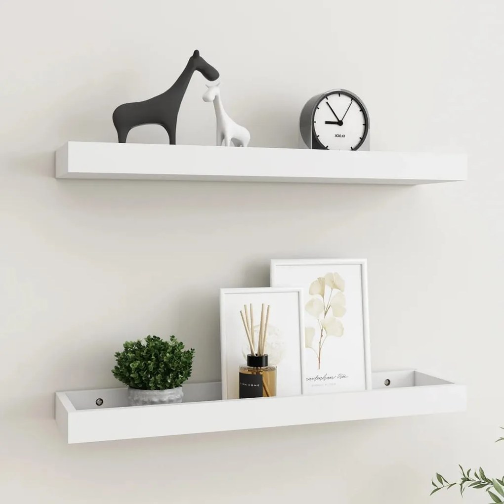 vidaXL Prateleiras parede Loggia 2 pcs 60x15x4cm MDF branco