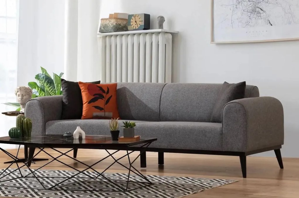 Sofá-cama de 3 Lugares Kapri – Cinzento Claro – 220 cm x 84 cm x 77 cm