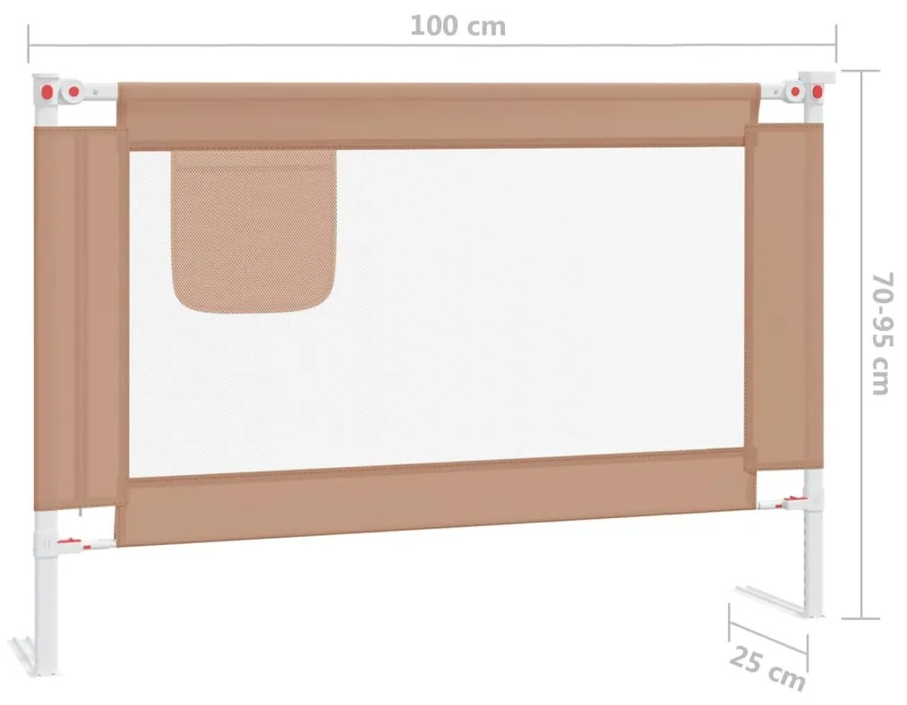 Barra segur. p/ cama infantil tecido 100x25cm cinza-acastanhado