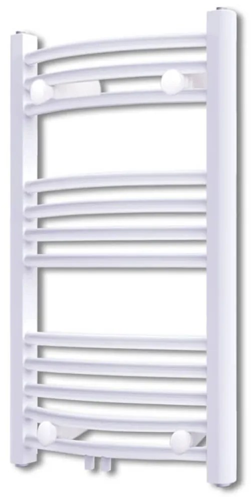 140849 vidaXL Aquecedor toalhas banheiro curvo 500 x 764 mm conector lateral e centro