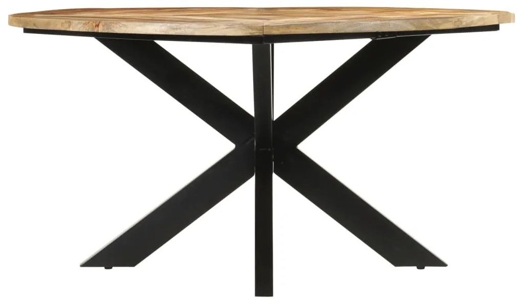 Mesa de jantar Ø150x76 cm madeira de mangueira maciça áspera