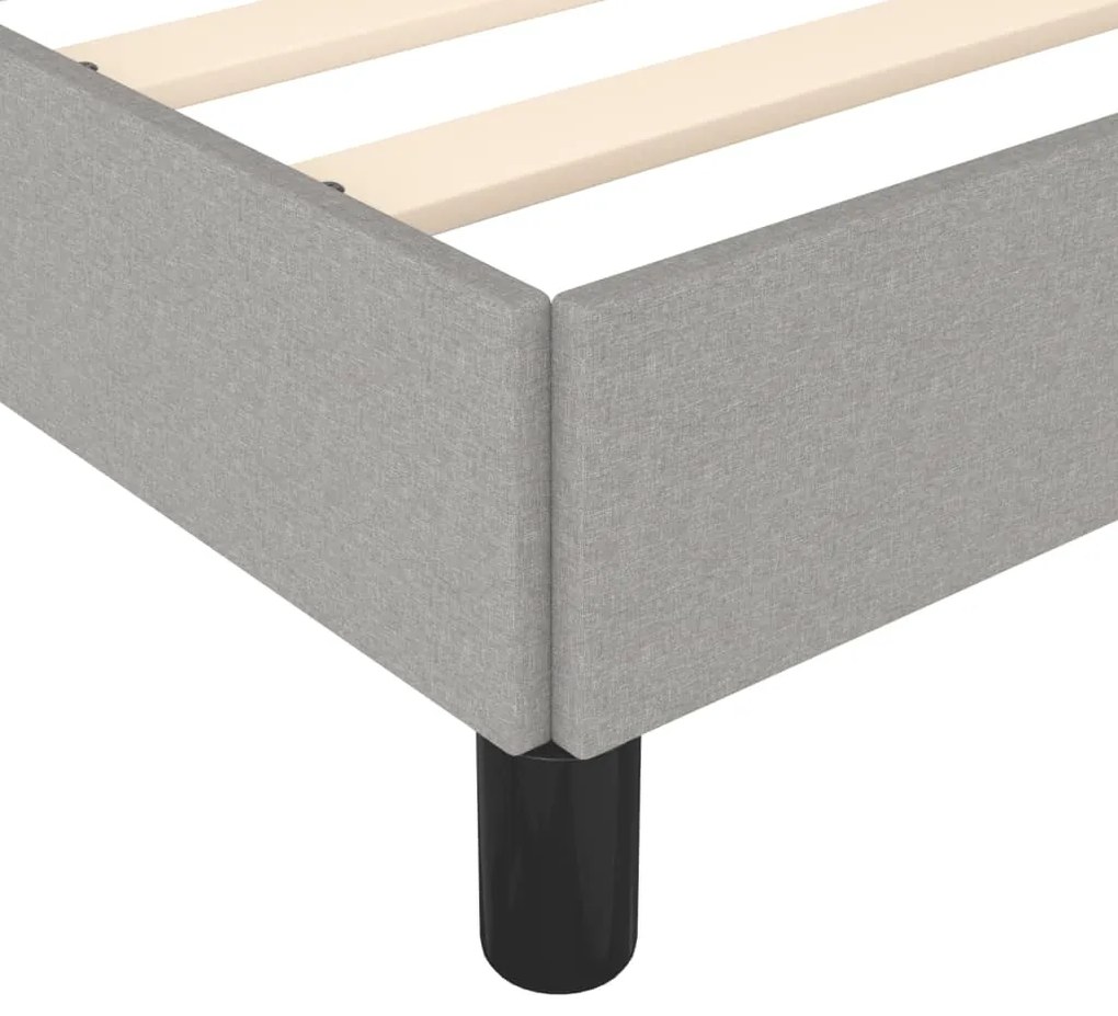 Estrutura de cama sem colchão 160x200 cm tecido cinzento-claro
