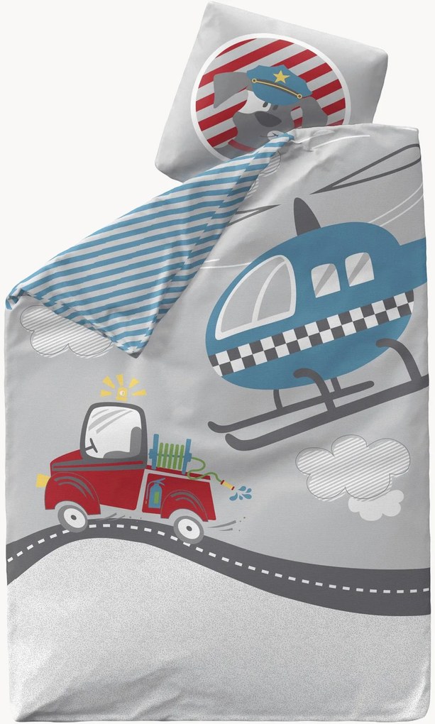 Conjunto de roupa de cama para criança em cetim de algodão Heroes