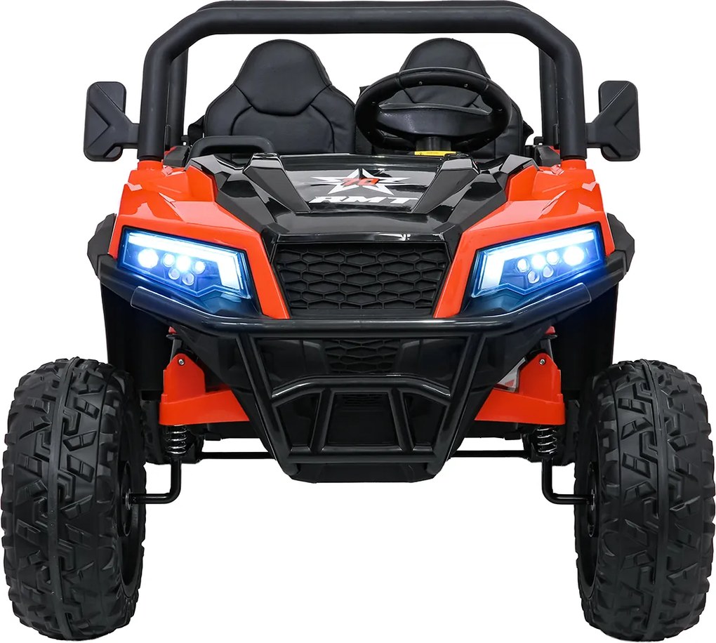 Carro elétrico para Crianças Farmer 2 lugares 24V 4x4 Truck X-POWER, Rodas de espuma EVA, Assento Couro ecológico Laranja