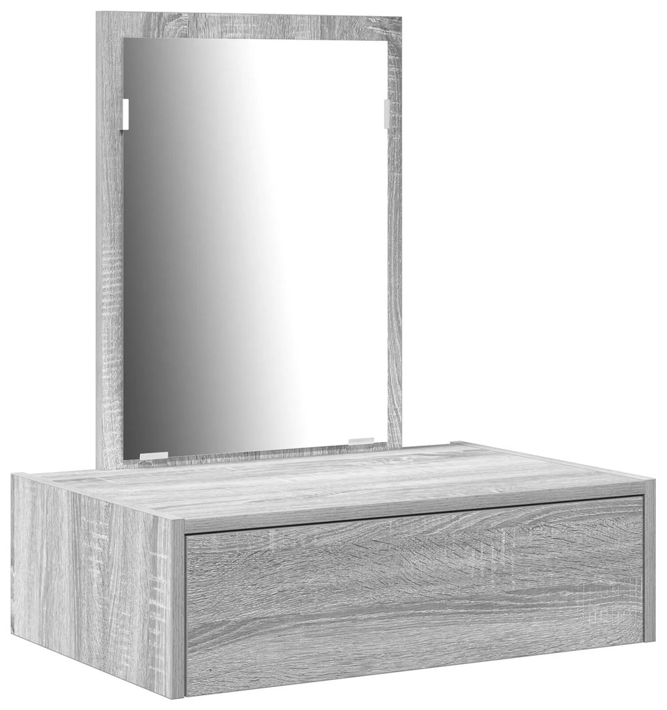 Mesa de Maquiagem Suspensa em Cinza Sonoma, 60x40x70 cm